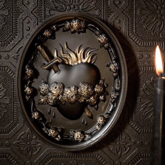 The Sacred Heart Wall Plaque - Peony Edition